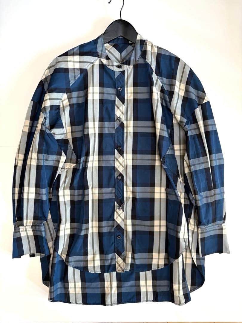 美品　MACHATT スタンドカラーオーバーシャツ　タータンチェック