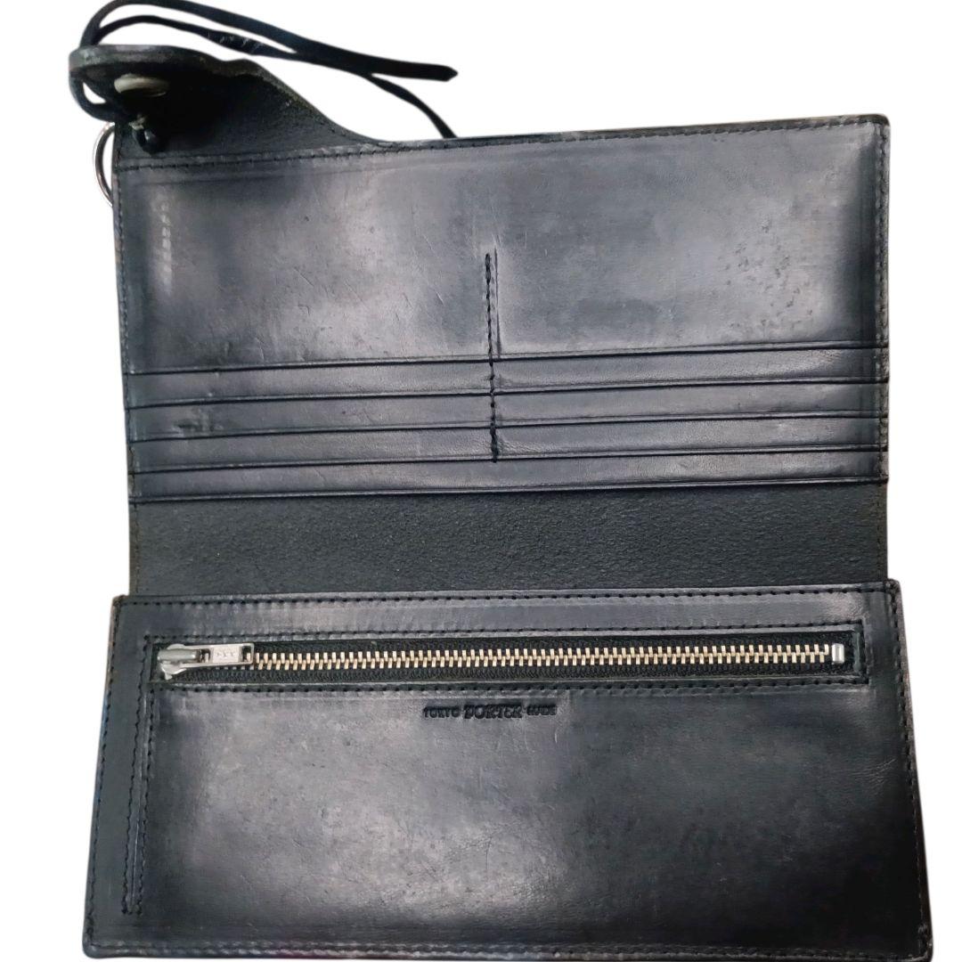 美品✨️PORTER 925 オールレザー シルバーリング バイカーズ 長財布