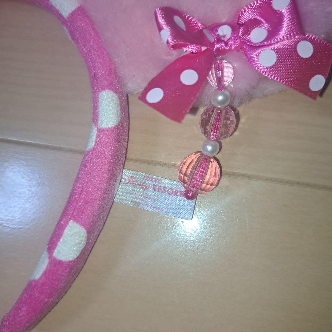 ディズニー カチューシャ イヤリング ピンク ミニー リボン 水玉 ドット