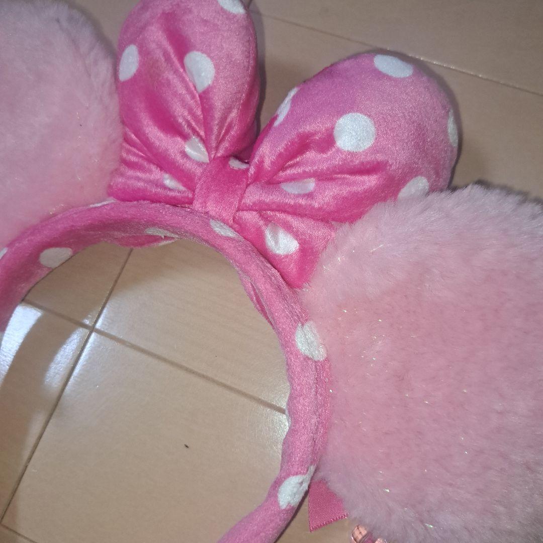 ディズニー カチューシャ イヤリング ピンク ミニー リボン 水玉 ドット