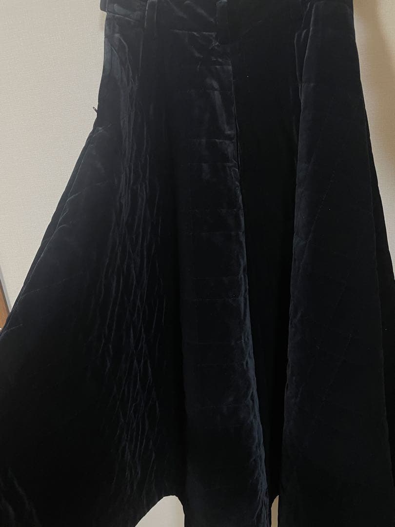 スカート foufou velvet quilting super flare skirt
