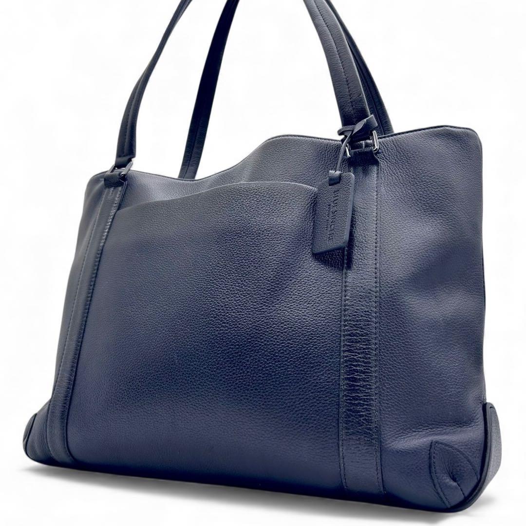 BLUE SINCERE　ビジネスバッグ　トート　レザー　紺色　A4◎　肩掛け◎