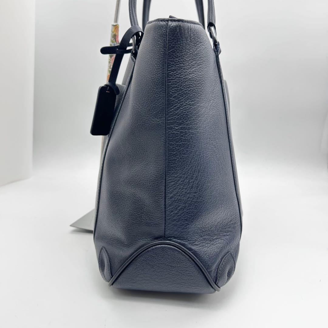 BLUE SINCERE　ビジネスバッグ　トート　レザー　紺色　A4◎　肩掛け◎