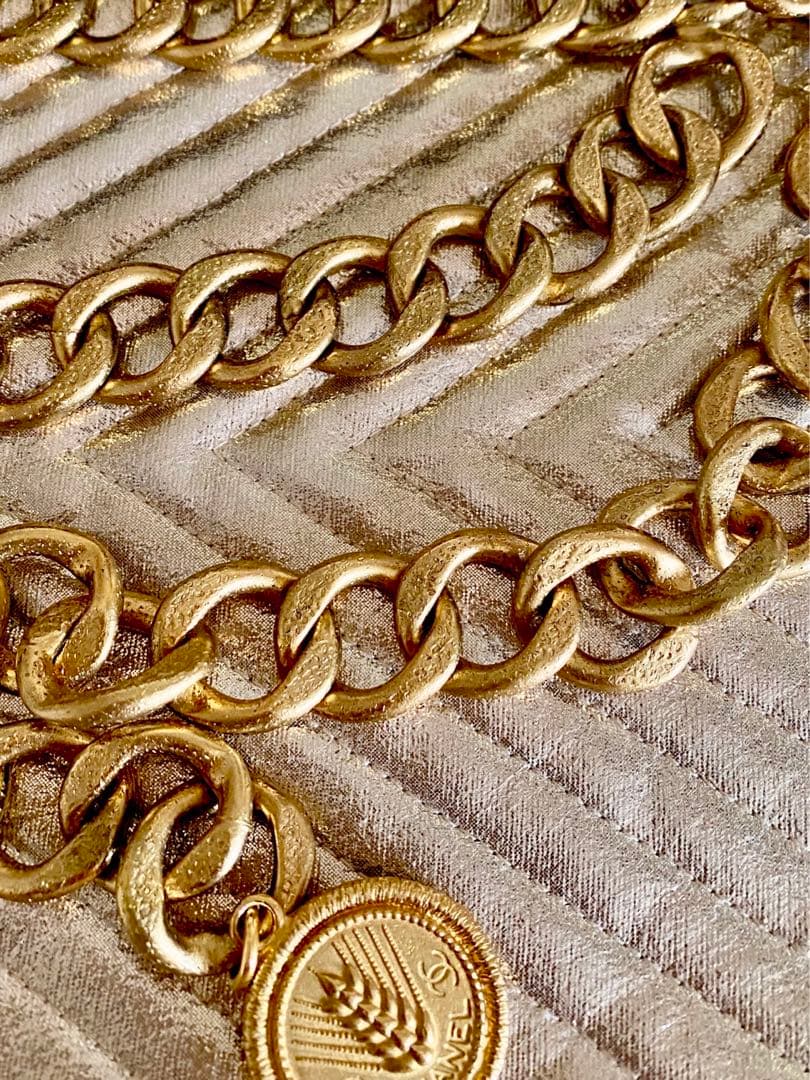 お値下げレア　美品　シャネル　ヴィンテージマゴールドチェーンベルト