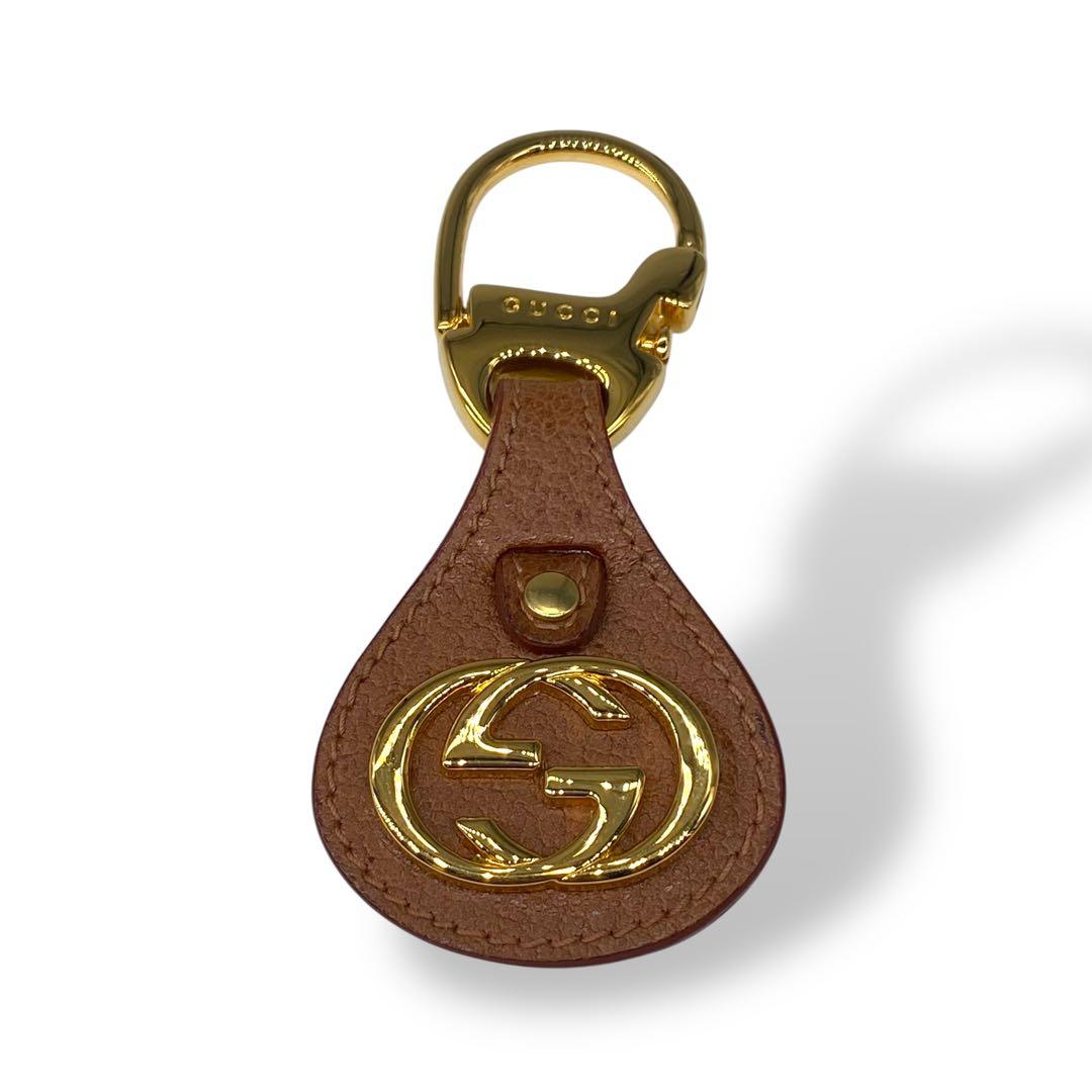 GUCCI グッチ　インターロッキング　キーホルダー　キーリング　レザー　メタル