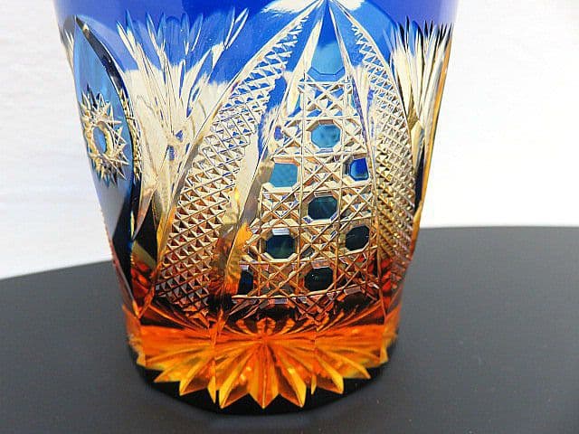 K*e様 未使用品　黒木国昭作　綾切子　オールドファッショングラス　共箱付き　現