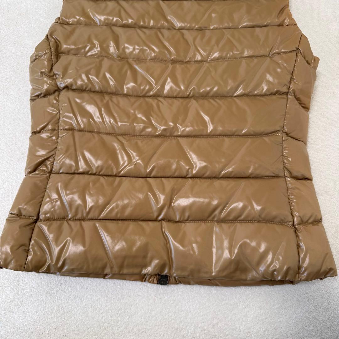 MONCLER ダウンベスト　キャメル　サイズ1 ロゴワッペン　ダブルジップ