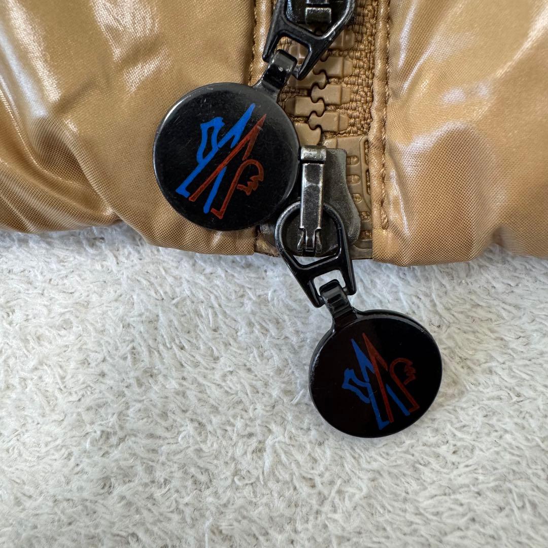 MONCLER ダウンベスト　キャメル　サイズ1 ロゴワッペン　ダブルジップ