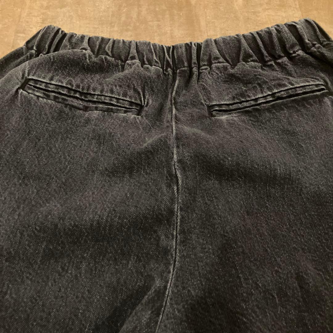 かぐれ　フェードデニムイージーパンツ　ブラック