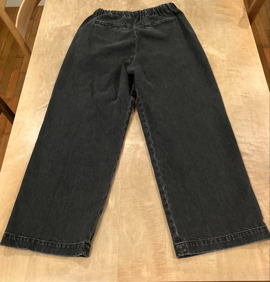 かぐれ　フェードデニムイージーパンツ　ブラック