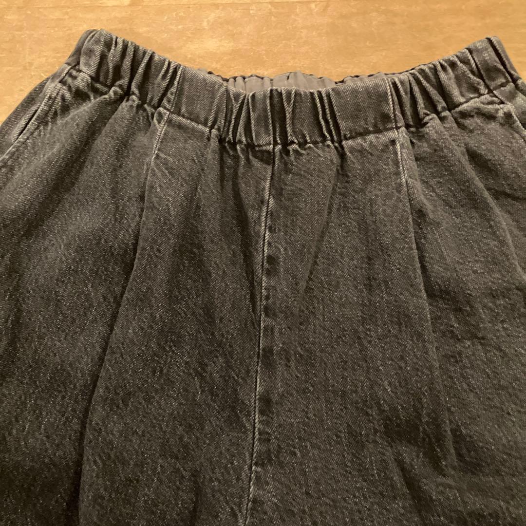 かぐれ　フェードデニムイージーパンツ　ブラック