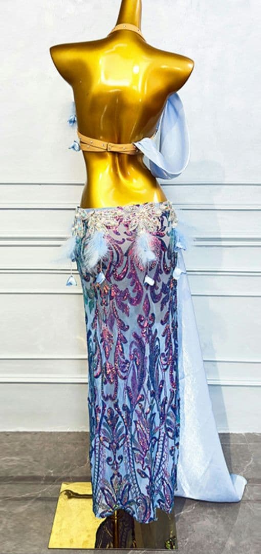 【新品】水色 天使 ベリーダンス衣装 セット Mサイズ