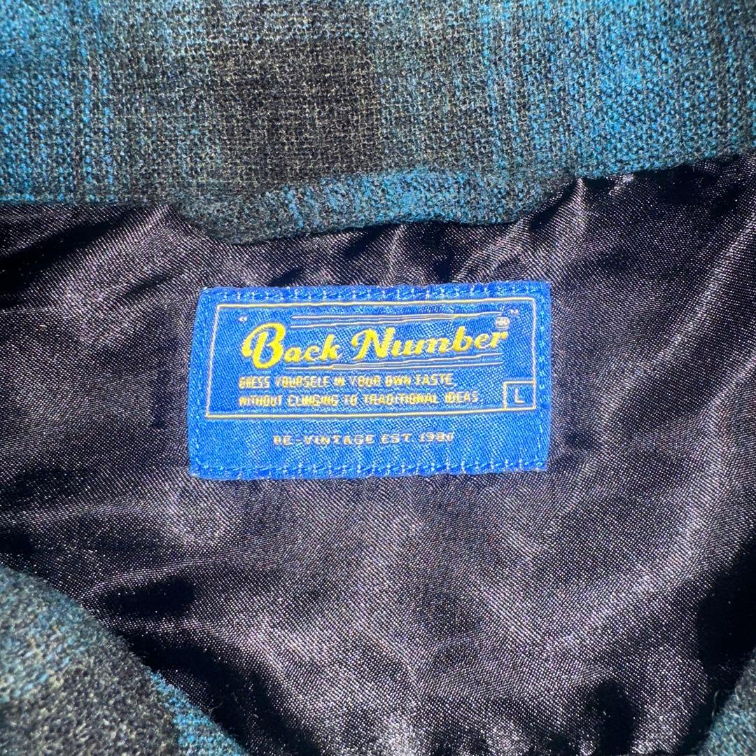 BACK NUMBER ウールミックス オープンカラーシャツ L ボードシャツ