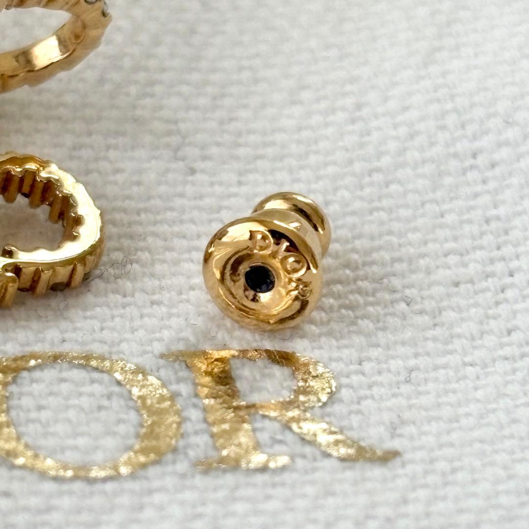 056【ディオール】CDロゴ　スター　カラーストーン　イヤリング　片方のみ