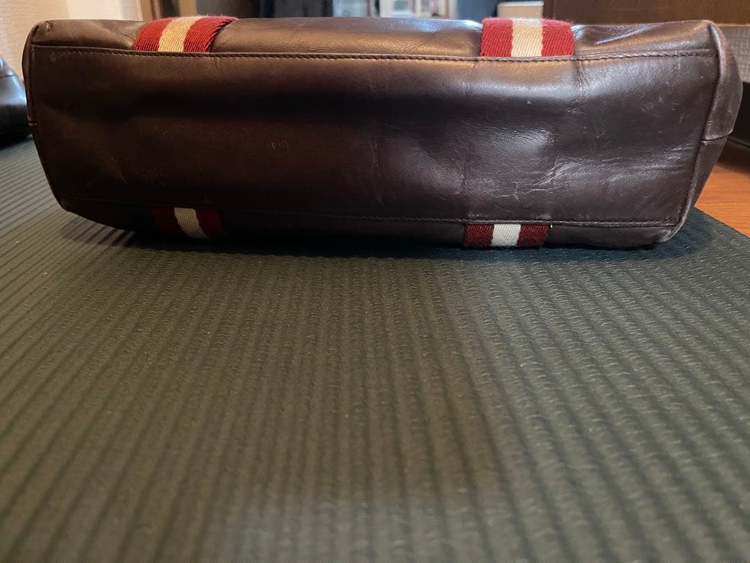 BALLY ダークブラウン レザートートバッグ