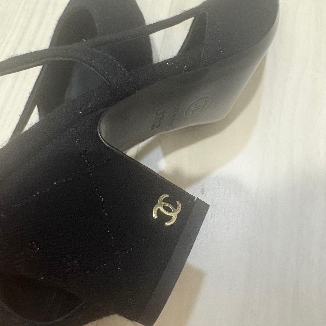 【試着のみ】CHANEL 黒 スリングバックパンプス