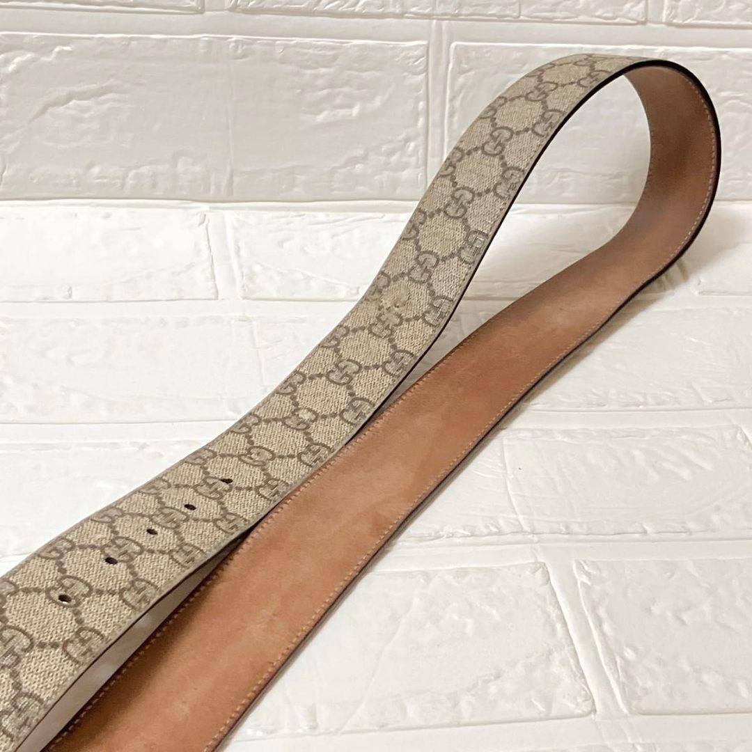 グッチ GUCCI レザー GG スプリーム ベルト シルバー金具 Y790
