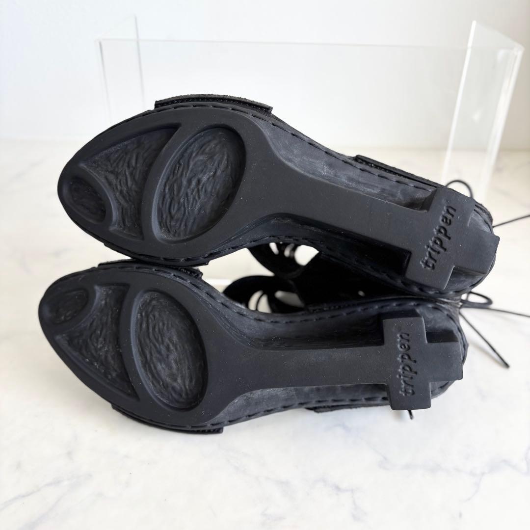 トリッペン 38 24.5 グラディエーター サンダル レザー ブラック