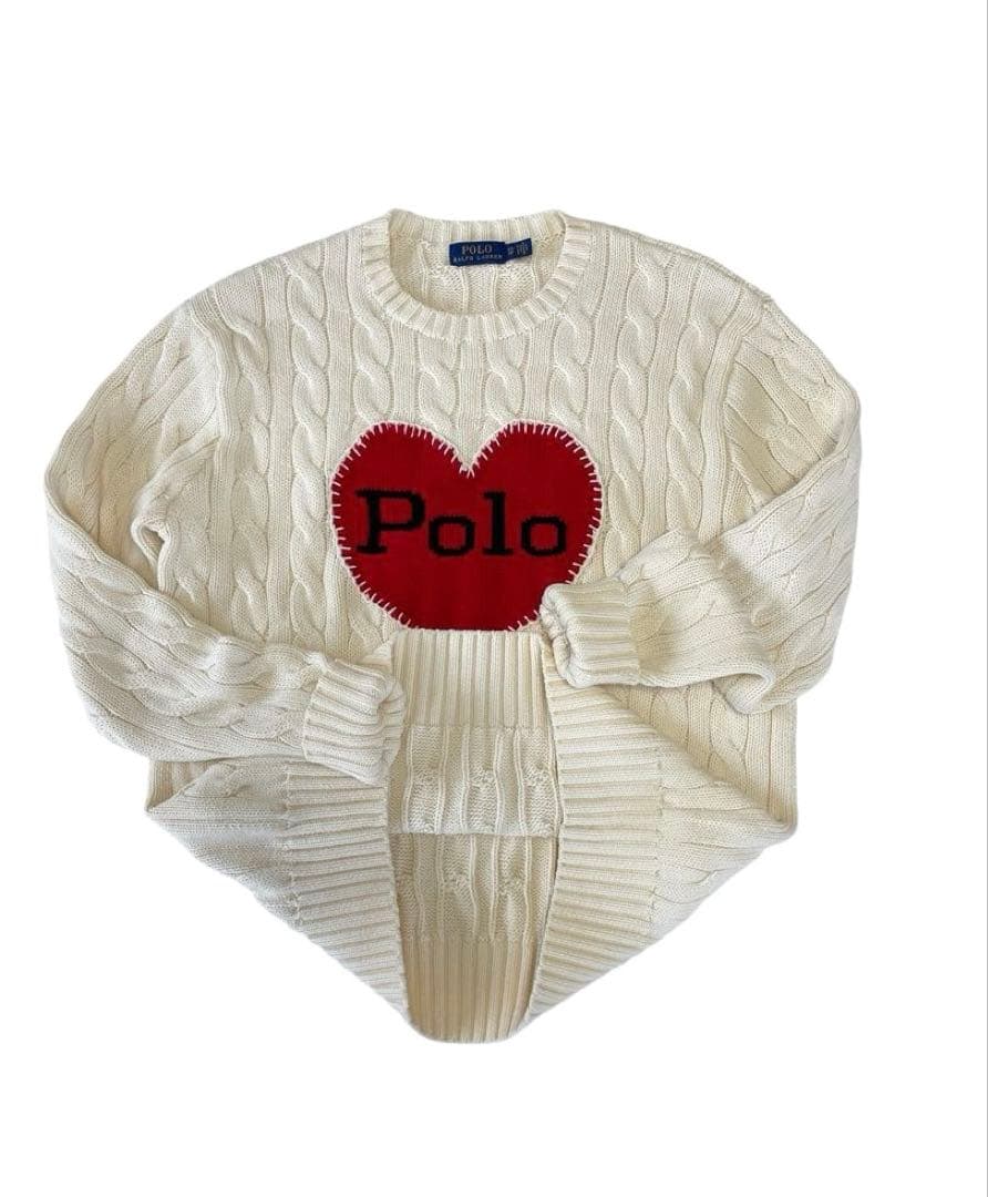 希少⭐︎即完売モデル⭐︎美品⭐︎ラルフローレン⭐︎ ハート ケーブルニット セーター
