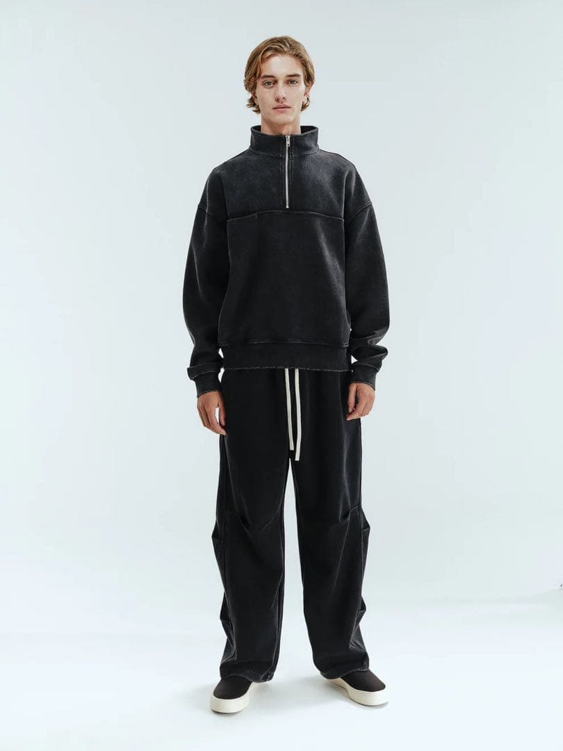 【新品 未使用】BTMK HALF ZIP SWEAT washed XS919