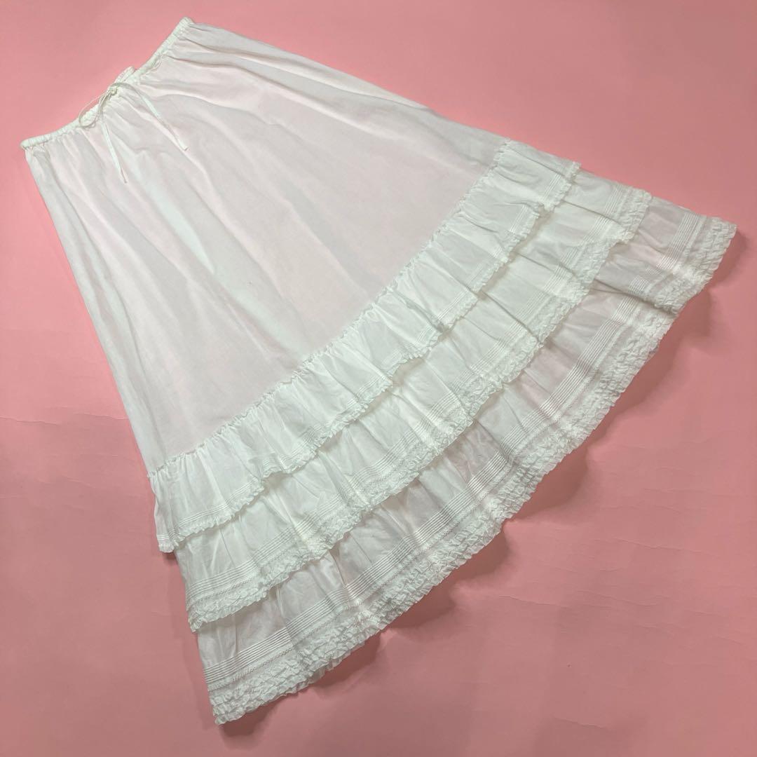 【美品】ピンクハウス ピコフリル使い裾段々ペチスカート/スカート 2023年 夏