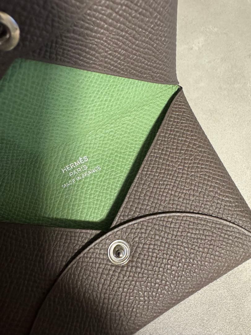 美品 エルメス カルヴィ バイカラー カードケース　名刺入れ