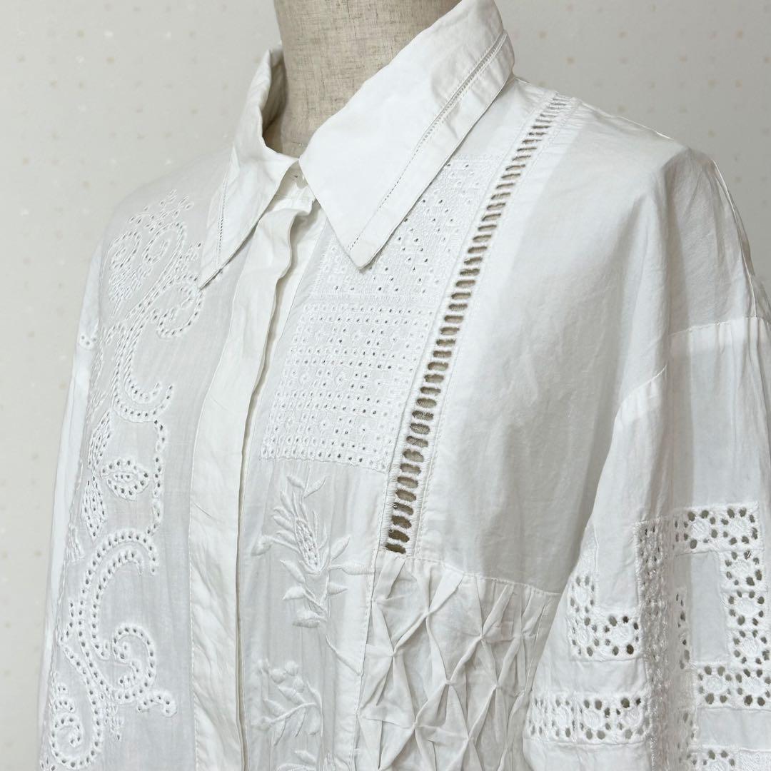 nude vintage JOURNALSTANDARDレースパッチワークシャツ