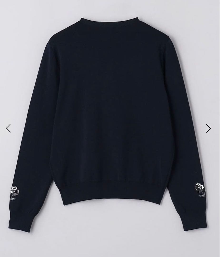 UNITED ARROWSフラワー ビジュー ロングスリーブ ニット