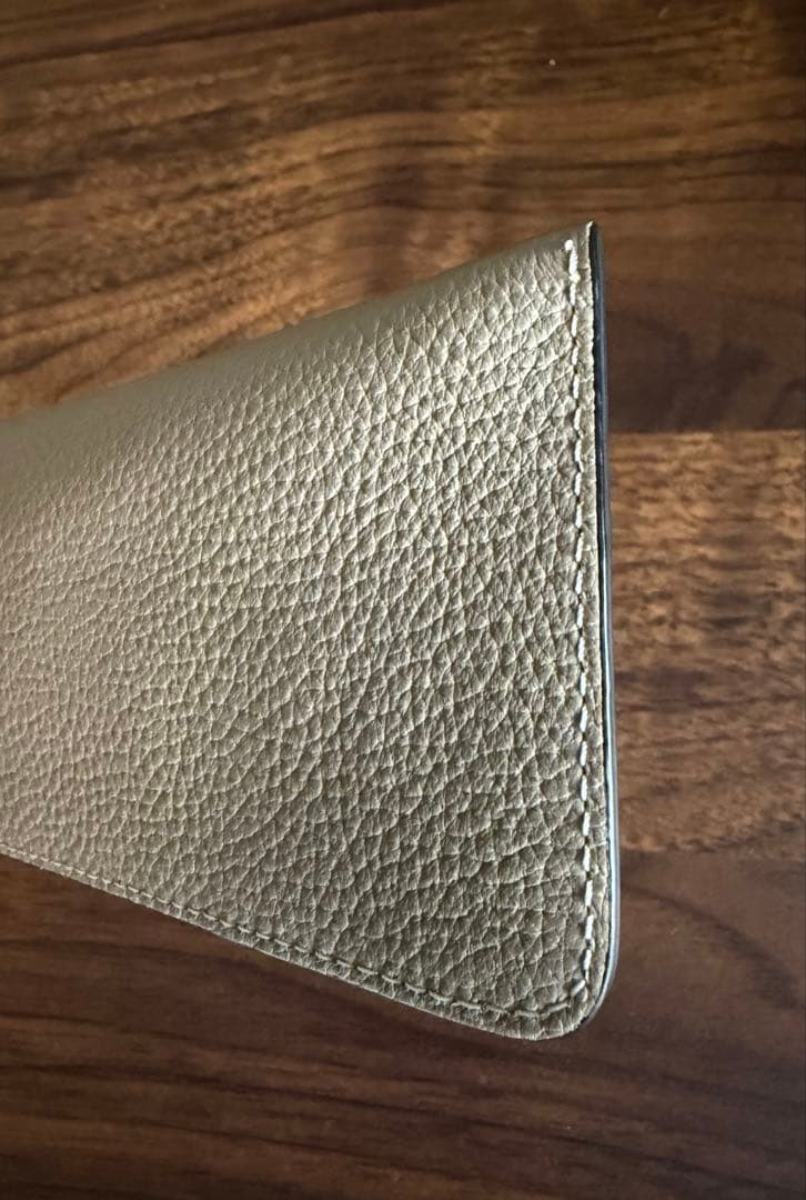 ボナベンチュラ アイグラスケース シュリンクレザー グレージュ