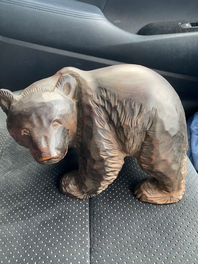 木彫り熊　梅原作　希少　屋久杉