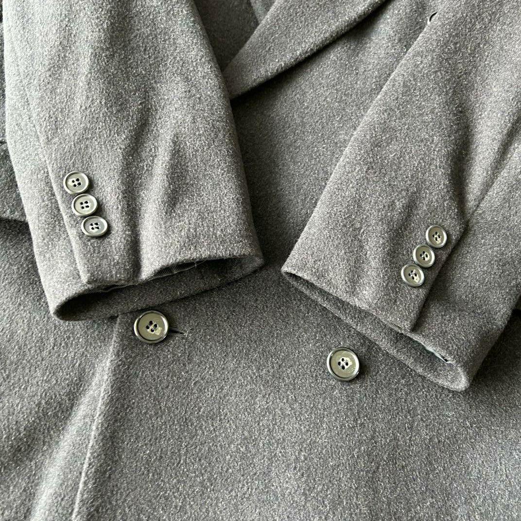 カシミヤ混 チェスターコート ダブル 黒 ヴィンテージ