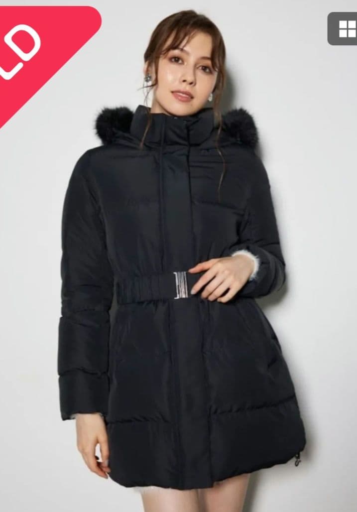 シャーリングゴムベルト付きシェイプダウンコート rienda リエンダ 　完売品