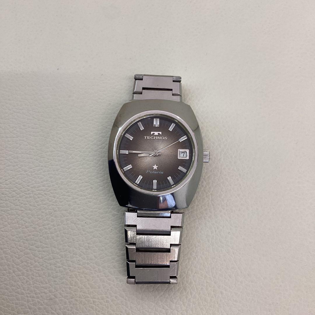 TECHNOS Polaris グレー ステンレス腕時計