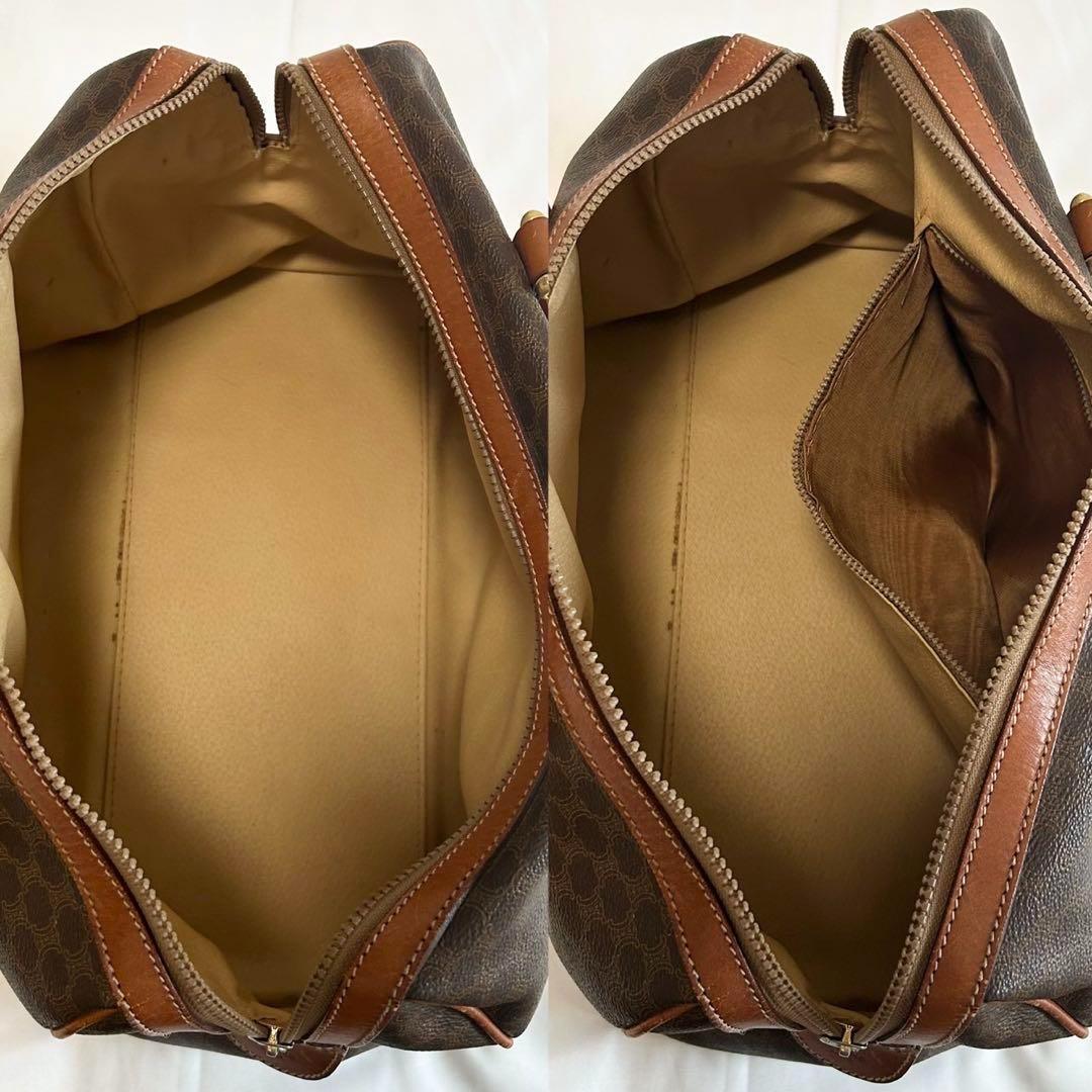 【極美品】セリーヌ トリオンフ マカダム ボストンバッグ レザー 大容量 茶色