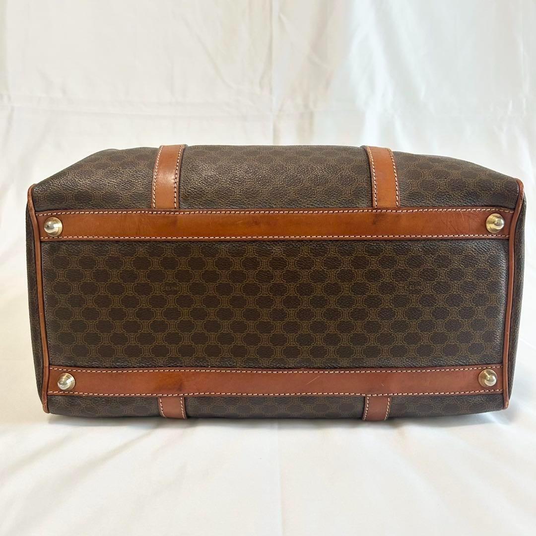 【極美品】セリーヌ トリオンフ マカダム ボストンバッグ レザー 大容量 茶色