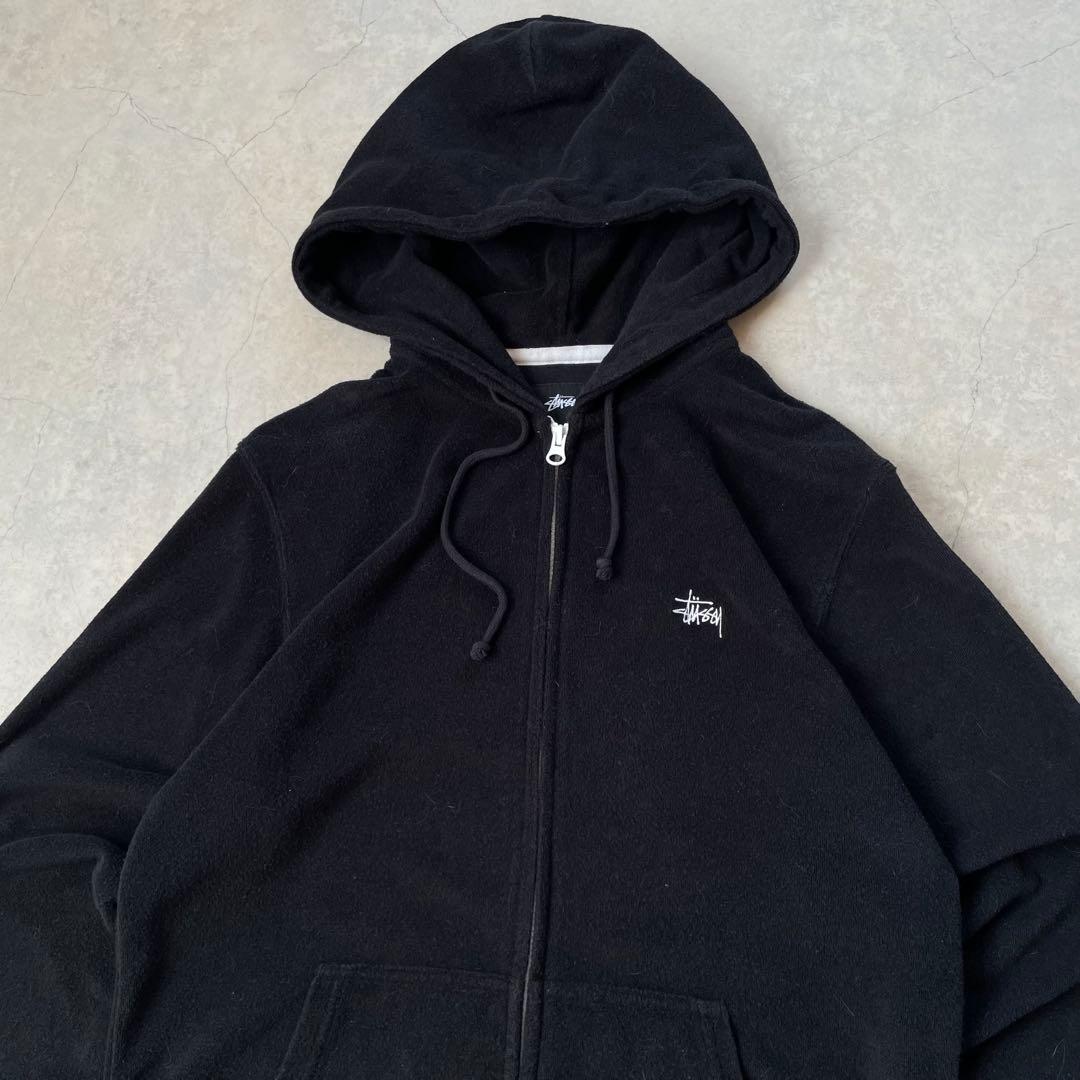 STUSSY ステューシー フルジップ パーカー ロゴ 黒