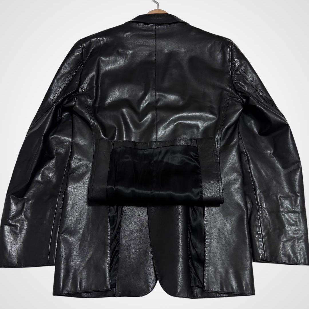 【極上の艶/ハリ】コスチュームナショナル レザージャケット テーラード 本革 黒