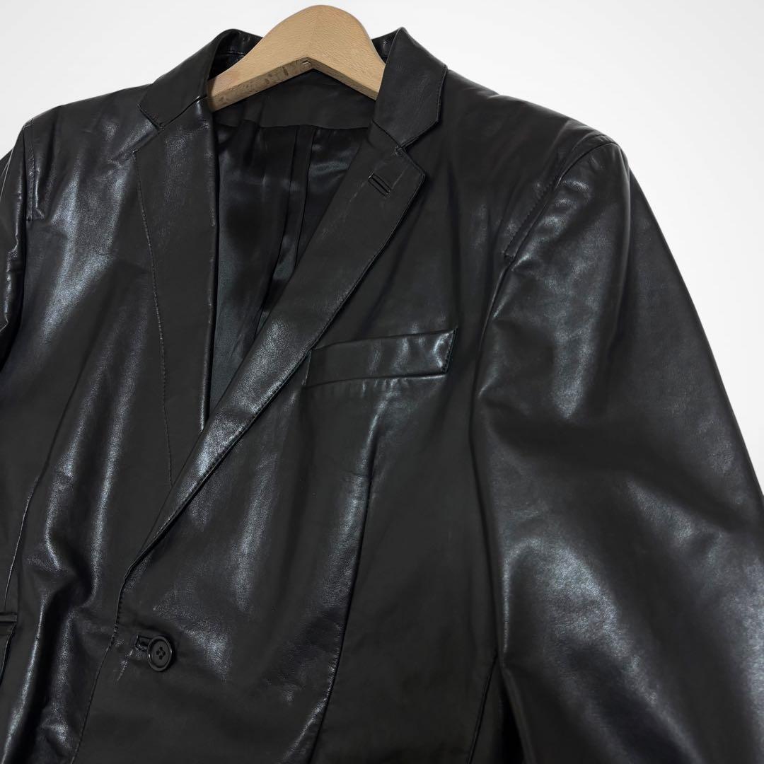 【極上の艶/ハリ】コスチュームナショナル レザージャケット テーラード 本革 黒