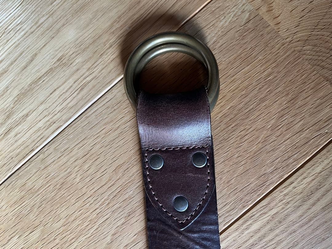 最終価格RRL ダブルリング レザーベルト BRASS 34インチ