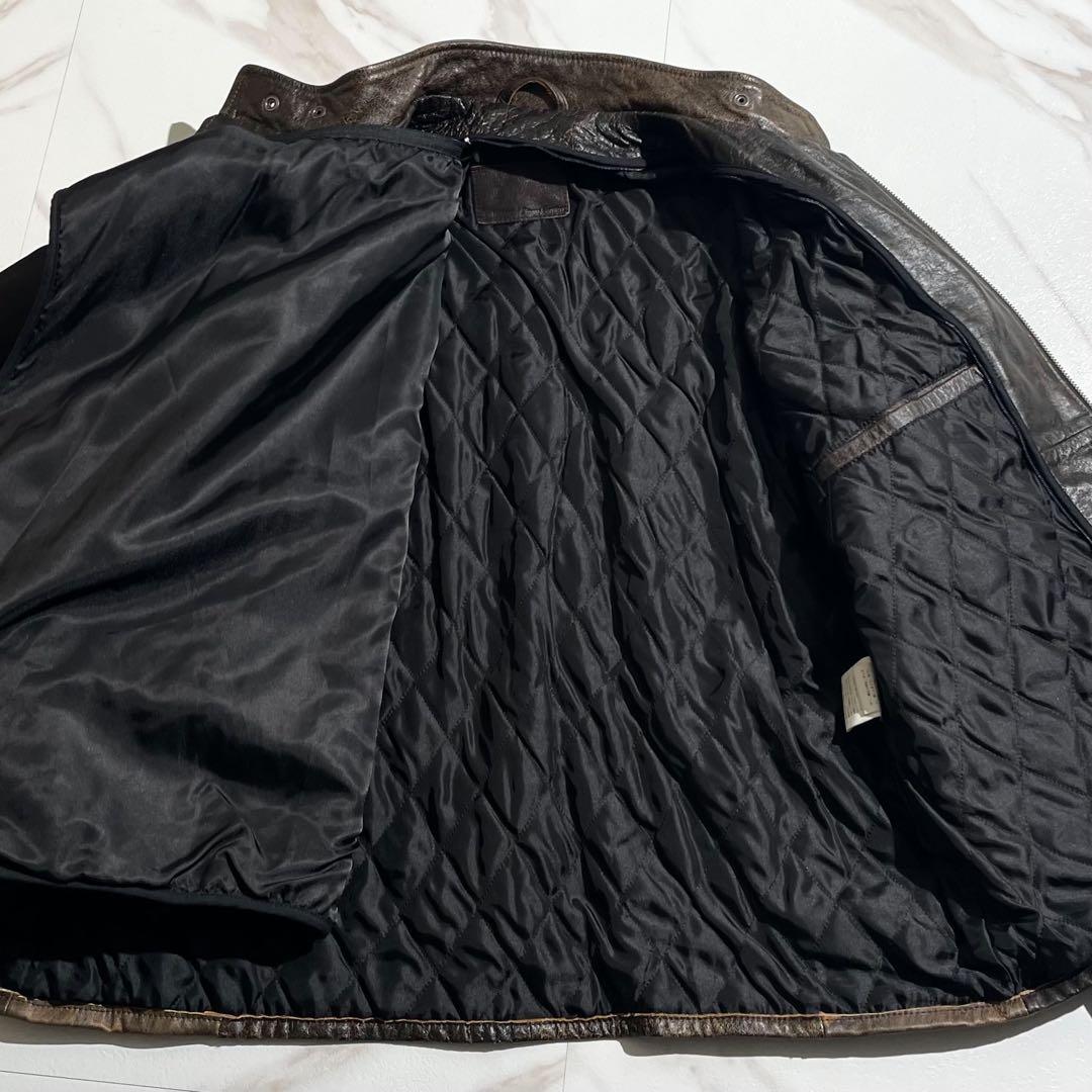 [希少3XL/馬革]リューグーレザーズ ライダースジャケット シングル 茶色