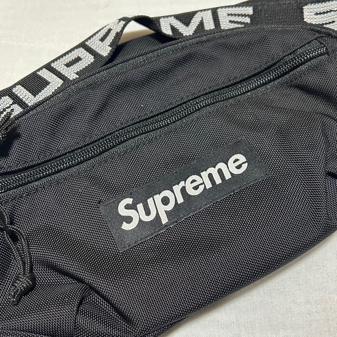 【美品】Supreme ウエストバッグ　ボディバッグ ブラック ブラック 黒