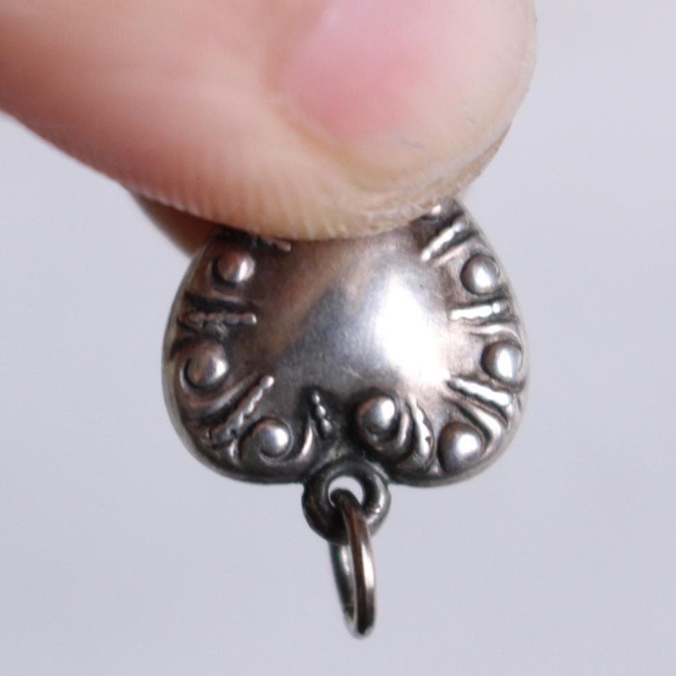 40s　スウィートハートジュエリー　両面　ドット　アールデコ　ピュアハート　波