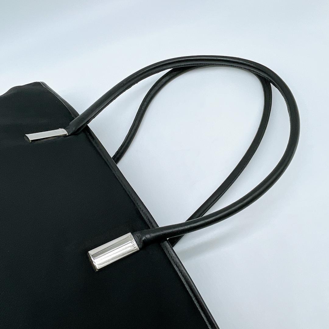 良品 GUCCI A4可能 キャンバス トートバッグ シルバー金具 f223