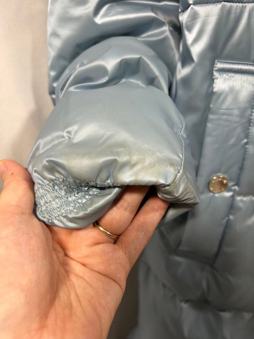 【今月限定価格】Viaggio Blu 水色 シャイニーシャンブレーロングダウン