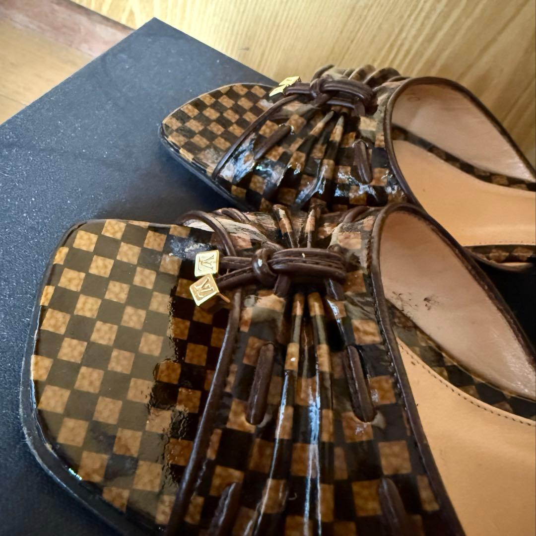 【週末セール開催】ルイヴィトン ダミエ ローヒール ヒール サンダル