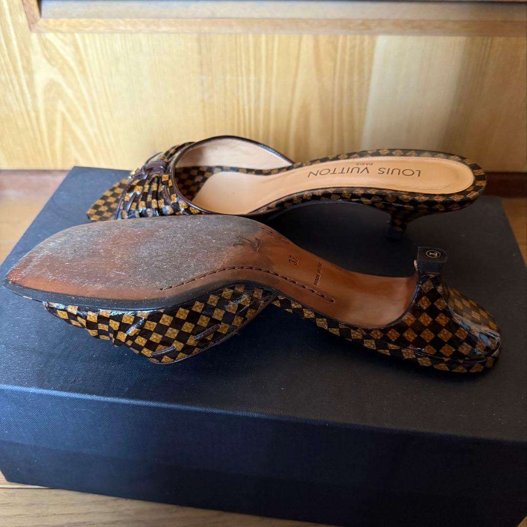 【週末セール開催】ルイヴィトン ダミエ ローヒール ヒール サンダル