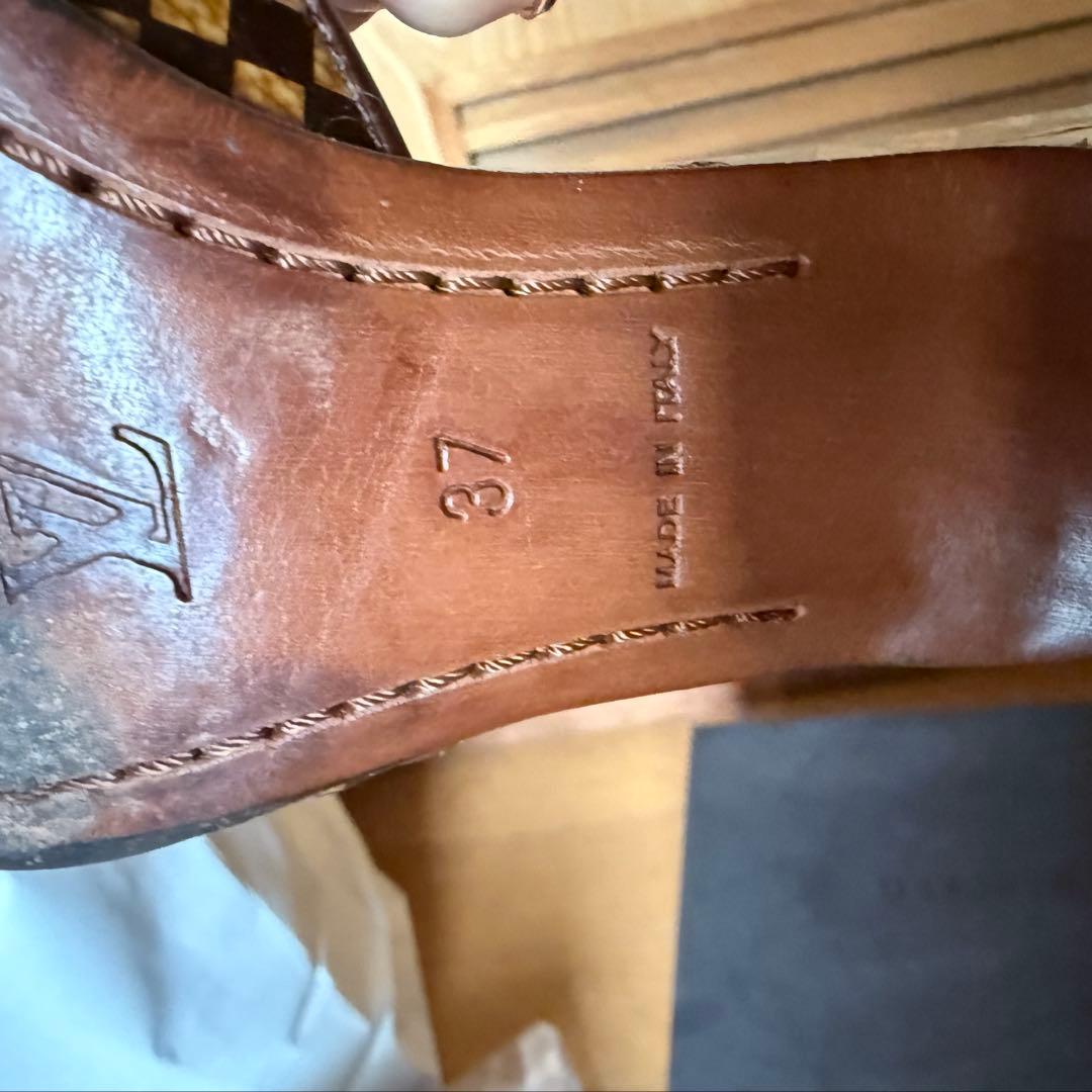 【週末セール開催】ルイヴィトン ダミエ ローヒール ヒール サンダル