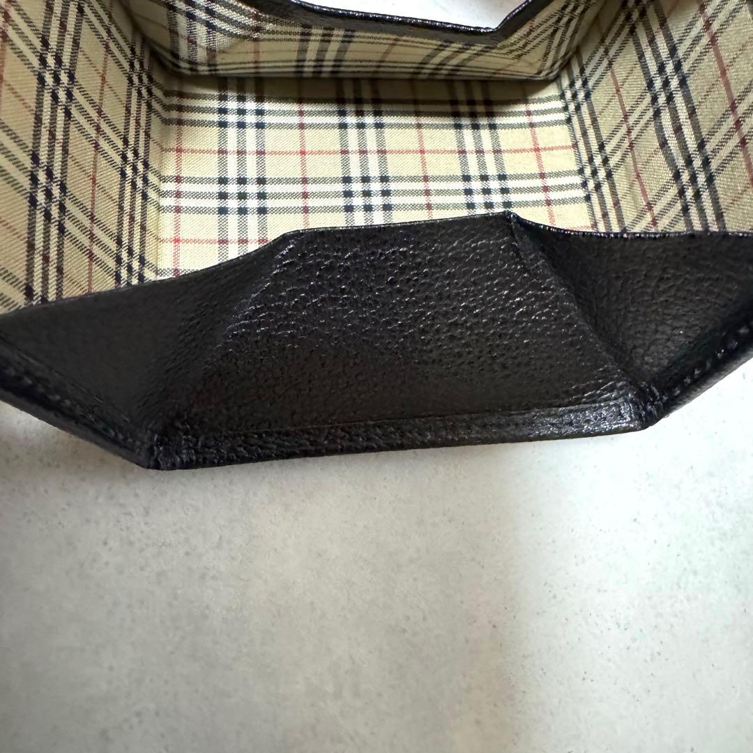 【新品未使用】バーバリー　ケース　小銭入　ブラック　レザー　本革　チェック