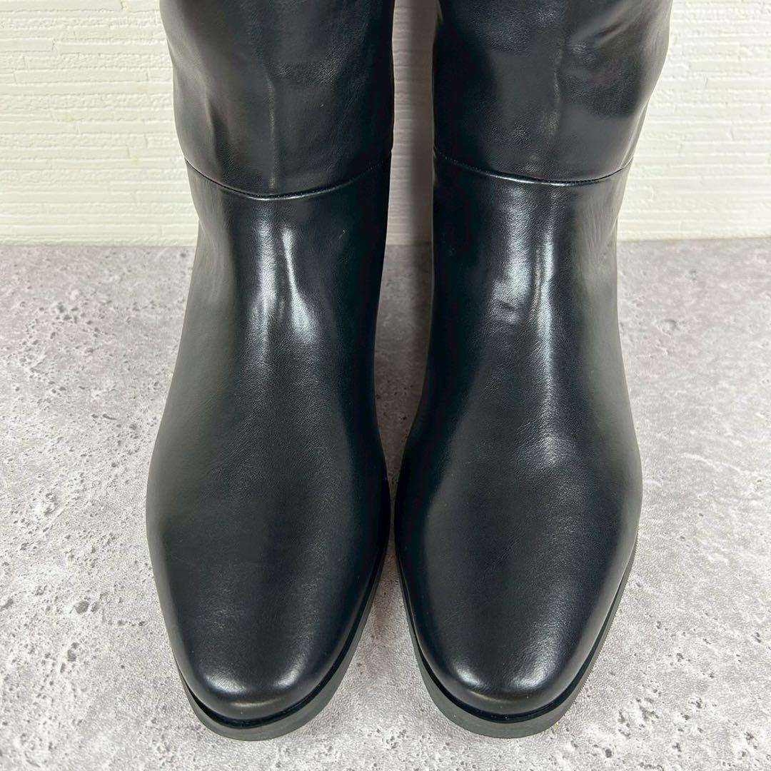 【極美品】ルタロン 2cmワイドシャフトロングブーツ LL レザー