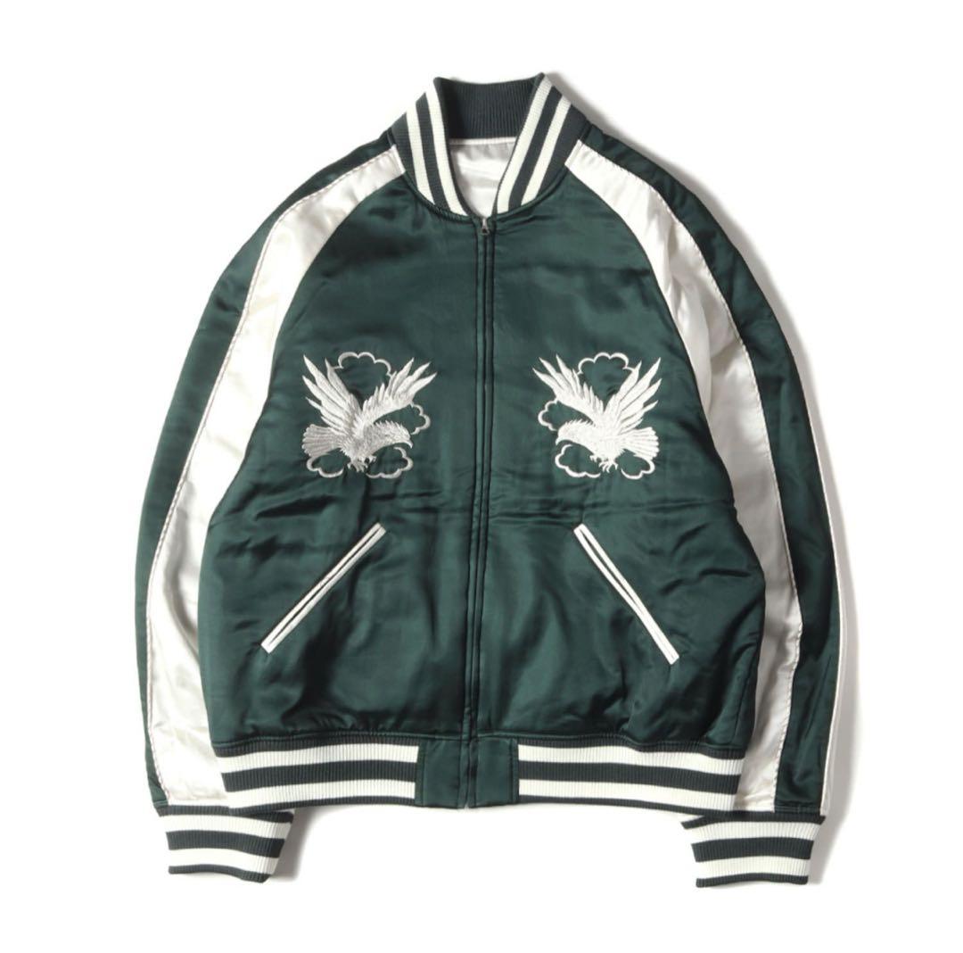 URU パテッド スカジャン グリーン イーグル 刺繍 ウル